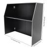 DONNGYZ 4' Portable Folding Event Bar with Shelves, Mobile Laminate Bartender Station for Parties and Events - Black & White Edge view 3