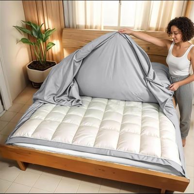 3 Side Zipper Duvet Cover Set Full Size - Unique Design Microfiber Duvet Cover Set with 3 Sided Zipper Closure, 3 PCS Full Size Duvet Cover (80"x90") & 2 Pillow Cases(20"x30"), Silver Grey