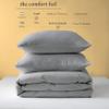 3 Side Zipper Duvet Cover Set Full Size - Unique Design Microfiber Duvet Cover Set with 3 Sided Zipper Closure, 3 PCS Full Size Duvet Cover (80"x90") & 2 Pillow Cases(20"x30"), Silver Grey view 3
