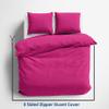 3 Side Zipper Duvet Cover Set Twin Size - Unique Design Microfiber Duvet Cover Set with 3 Sided Zipper Closure, 3 PCS Twin Size Duvet Cover (68"x90") & 1 Pillow Cases(20"x26"), Hot Pink view 2
