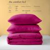 3 Side Zipper Duvet Cover Set Twin Size - Unique Design Microfiber Duvet Cover Set with 3 Sided Zipper Closure, 3 PCS Twin Size Duvet Cover (68"x90") & 1 Pillow Cases(20"x26"), Hot Pink view 3