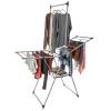 Clothes Drying Rack - 2-Level Laundry Drying Rack with 24 Drying Rails, Hanging Bar, and 2 Height-Adjustable Wings - Indoor/Outdoor Foldable Drying Rack by Home-Complete (Platinum) view 1