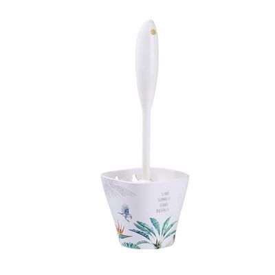 BHYTAF Toilet Brush, Toilet Brushes & Holders Resin Bathroom Toilet Brush Holder Set, Wall-Mounted Cleaning Soft Bristles Toilet Bowl Cleaning
