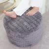 Asuprui Round Footstool Ottoman Gray, 20x14 Inches,Floor Pouf Sofa Footrest view 1