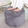 Asuprui Round Footstool Ottoman Gray, 20x14 Inches,Floor Pouf Sofa Footrest view 2