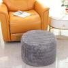 Asuprui Round Footstool Ottoman Gray, 20x14 Inches,Floor Pouf Sofa Footrest view 4