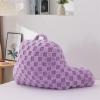 Aimuan Reading Pillow Checkered Bed Rest Wedge Backrest Checkerboard Pillow with Arms Back Support for Sitting Up in Bed Cushion Incline Rest Sleeping Snoring Pillow, Purple Large view 2