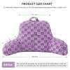 Aimuan Reading Pillow Checkered Bed Rest Wedge Backrest Checkerboard Pillow with Arms Back Support for Sitting Up in Bed Cushion Incline Rest Sleeping Snoring Pillow, Purple Large view 3