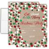 Amanda Creation Christmas Invitations with Envelopes  Eat Drink & Be Merry Kraft Polka Dot, 4 Pack 5x7 Double Sided Fill-In Invite Cards with Four White Envelopes Perfect for Holiday Parties view 1