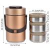 Mumusuki Vacuum Insulated Food Jar, Portable 3 Layers Stainless Steel Leakproof Lunch Box with Comfortable Handle for Work Travel Picnic Outdoor view 2