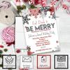 Personalized Eat Drink & Be Merry Snowflake Christmas Invitations Custom Holiday Invite Cards 20 Pack 5x7 Dinner Party Cards With Envelopes - Unique Customized Snowflake Theme for the Holidays view 2