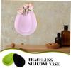 VINTORKY 2pcs Removable Wall Vases Decorative Silicone Vases for Home Decor Sticky Design for Windows Mirrors and Smooth Surfaces for Fresh Flowers and Greenery view 4