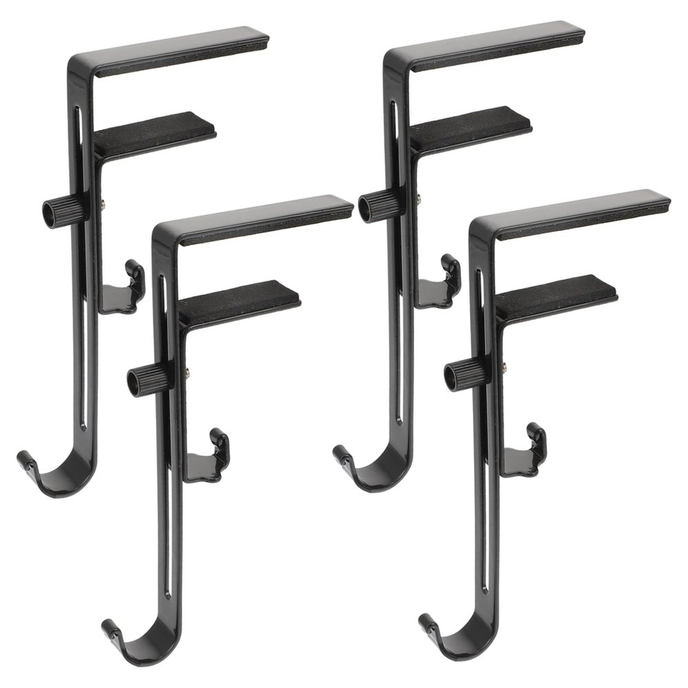 CORHAD Fireplace Stocking Hook 4 Pcs Iron Black for Xmas Decoration