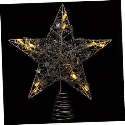 LIFKICH 1pc Star Christmas Tree Topper Five-Pointed Star for Christmas Tree Decor Easy Installation Holiday Atmosphere Decoration