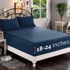 Elegant Comfort 1500 Premium Quality Fitted Sheet Ultra Soft 18-24 Inch Extra Deep Pocket - Single Fitted Sheet for High Mattress - Wrinkle Free with Smart Storage Pockets, Cal King, Navy Blue view 1