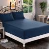 Elegant Comfort 1500 Premium Quality Fitted Sheet Ultra Soft 18-24 Inch Extra Deep Pocket - Single Fitted Sheet for High Mattress - Wrinkle Free with Smart Storage Pockets, Cal King, Navy Blue view 2