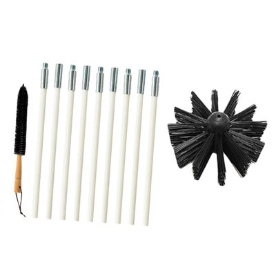 BUTIFULSIC Dryer Vent Brush and Duct Cleaner Kit with Nylon Head and Wooden Handle for Efficient Flue and Fireplace Cleaning