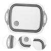 SECFOU 1pc Multifunctional Flexible Cutting Board Drain Basket Space-saving Kitchen Tool for Chopping and Washing Fruits Vegetables Grey view 2