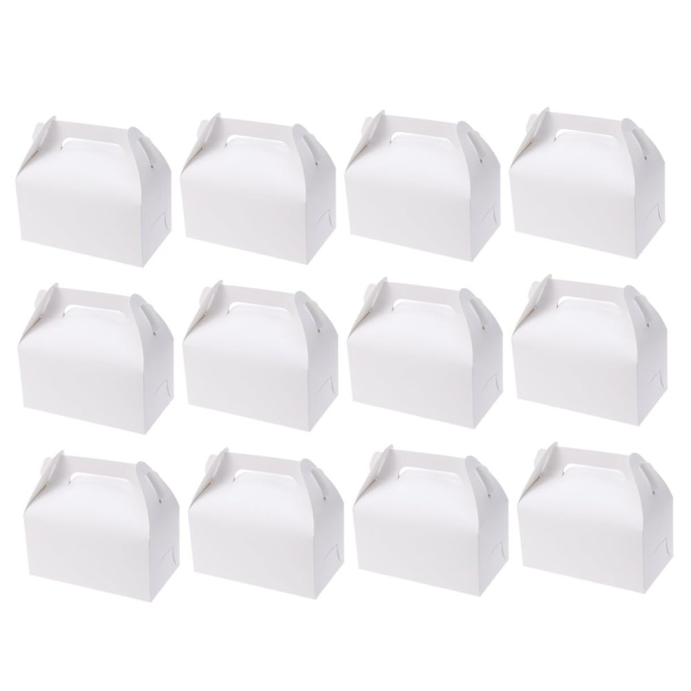 FRCOLOR 30pcs Board Candy Boxes for Wedding Shower Favour Boxes Handle Paper Treat for Snack Party Macaron Diy Packaging