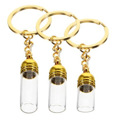 FOMIYES Bottle Keychain Glass Bottle Pendant Essential Oil Bottle Key Chain Stylish Wallet Keych