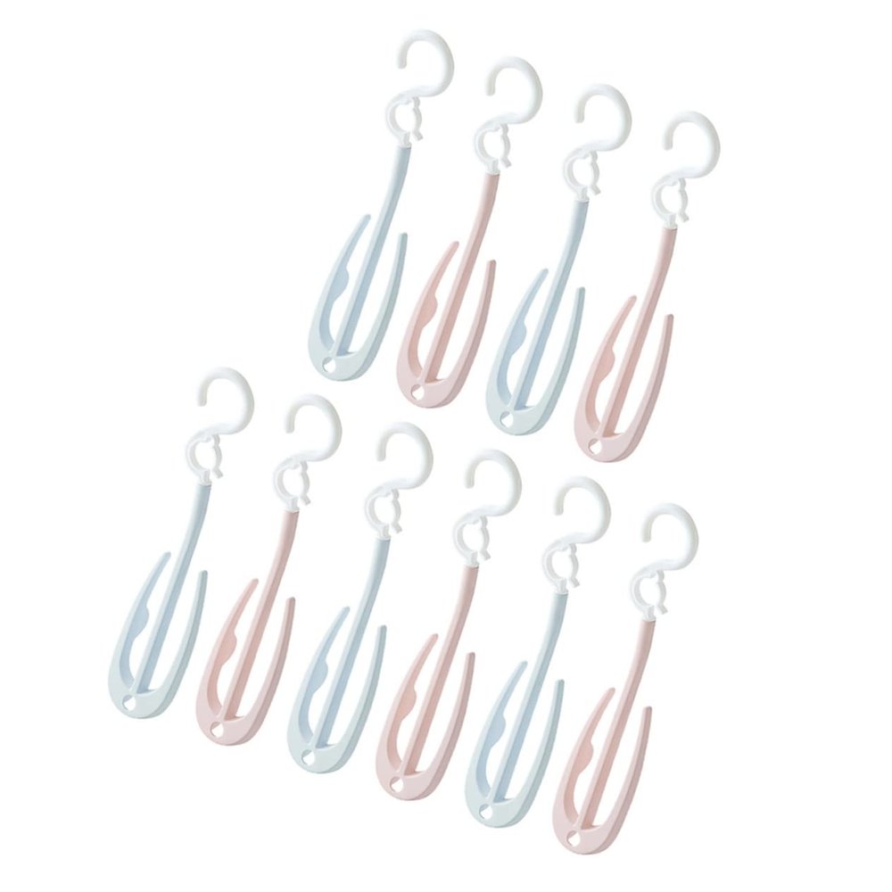 OKUMEYR 10pcs Multifunctional Shoe Hanger Drying Rack Portable Double for Drying Lightweight Laundry Room and Home Use