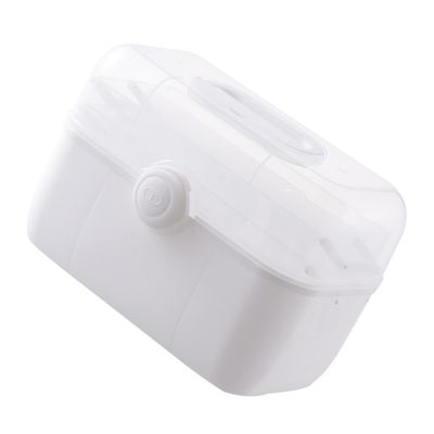 White PP Multi-Layer Medicine Storage Box with Cover for Home