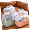 White PP Multi-Layer Medicine Storage Box with Cover for Home view 2