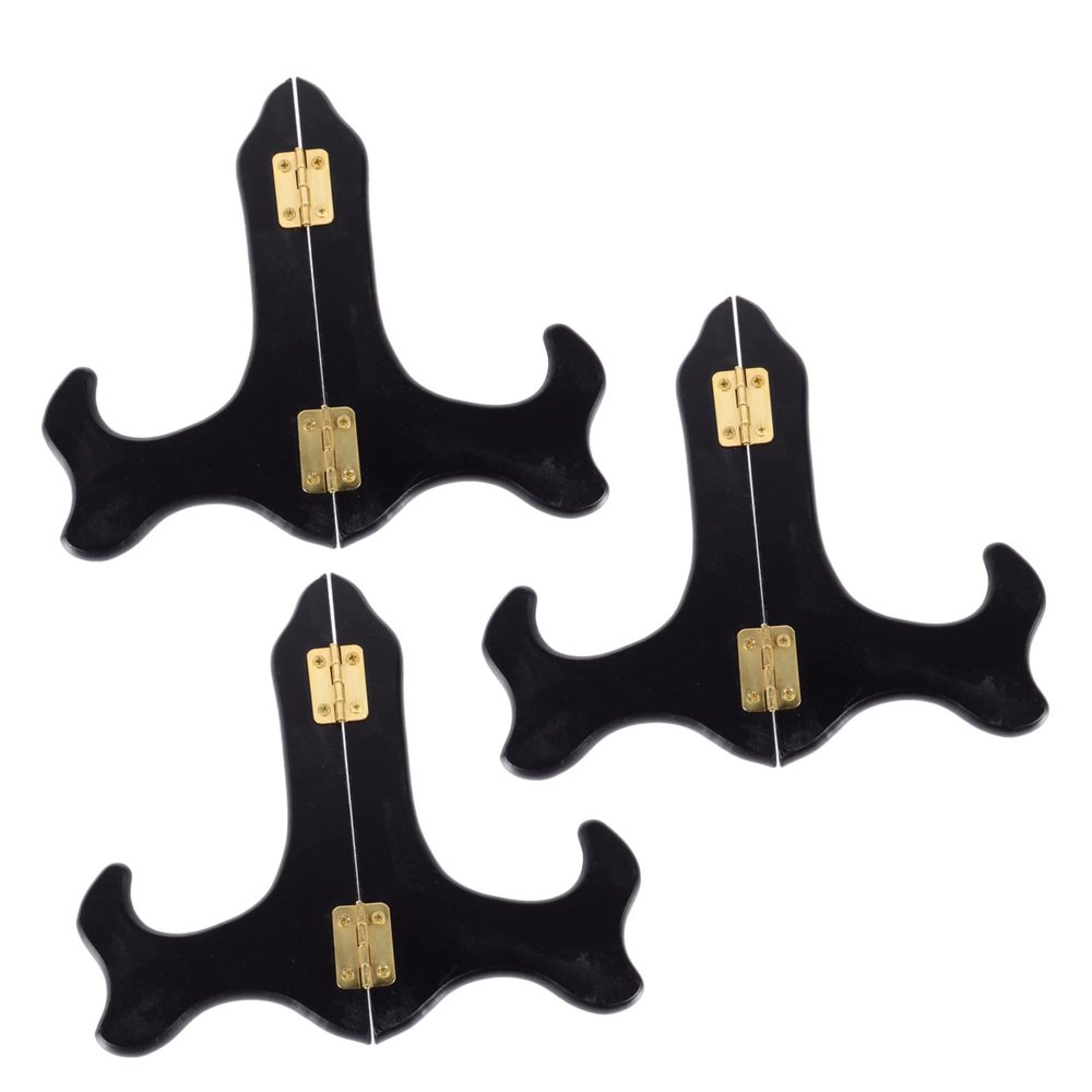ULDIGI 3pcs Wooden Display Stand Natural Plate Holder for Plates Picture Frames and Awards Angle for Events and Home Decor