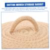 ANDRESLAD Cotton Rope Storage Basket with Lid Multifunctional Woven Organizer for Dorm Pastoral Style Sundries Container for Desktop and Home view 3