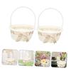OKUMEYR Cute Girls Baskets Woven Basket for Flowers Wedding Party Proposal Handheld Decorative view 4