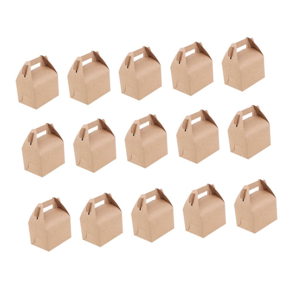 Didiseaon 15pcs Kraft Paper Candy Boxes Foldable Small Treat Boxes Candy Party Favors Paper Goody Bags Storage for Chocolates Biscuits