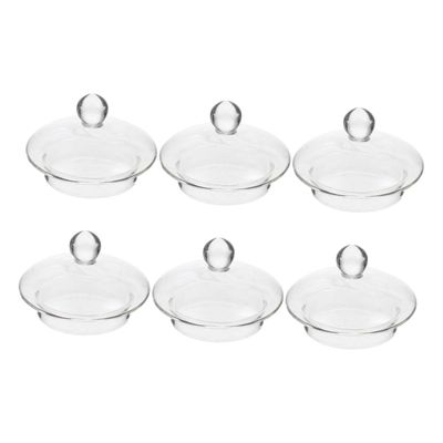 BEBEMOKO 6pcs Glass Teapot Covers with Infuser Removable Lid for Loose Leaf Tea Transparent Kettle Accessory Easy to Use for Home Parties and Camping