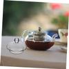 BEBEMOKO 6pcs Glass Teapot Covers with Infuser Removable Lid for Loose Leaf Tea Transparent Kettle Accessory Easy to Use for Home Parties and Camping view 4