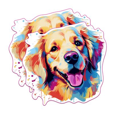 (2 Pack) Golden Retriever Dog Breed Magnets - 5 Inches On Longest Side - Choose from Over 100 Dog Breeds - for Cars, Refrigerators, Toolboxes - Made in USA - MAG1863