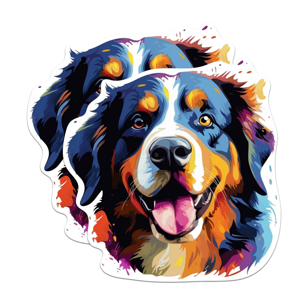 (2 Pack) Bernese Mountain Dog Breed Magnets - 5 Inches On Longest Side - Choose from Over 100 Dog Breeds - for Cars, Refrigerators, Toolboxes - Made in USA - MAG1778