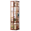 LIUSJMGH 360 Display Stackable Spinning Bookshelf Tower, Corner Bookshelf Tall Floor Standing Swivel Bookcase Narrow Storage Organizer(5-Tier) view 1