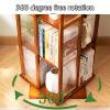LIUSJMGH 360 Display Stackable Spinning Bookshelf Tower, Corner Bookshelf Tall Floor Standing Swivel Bookcase Narrow Storage Organizer(5-Tier) view 3