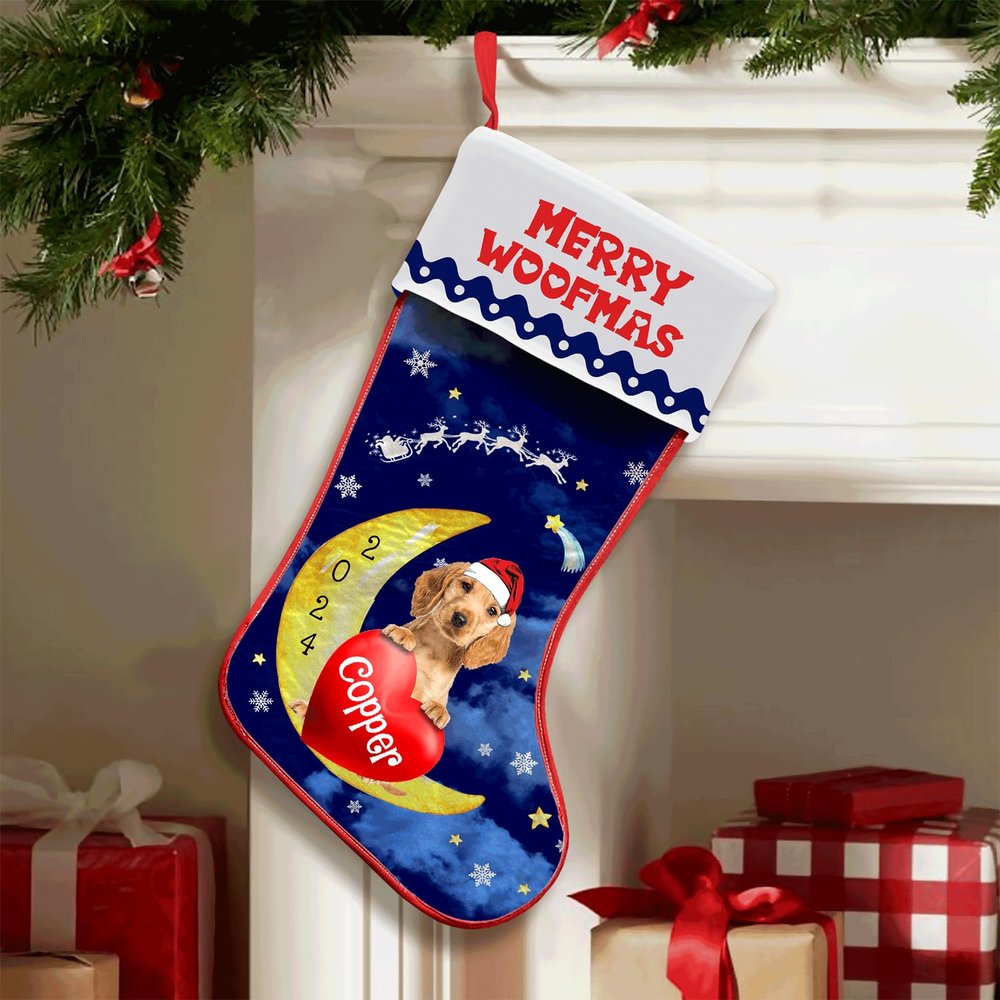 Famitrendz Personalized Golden Cocker Spaniel Stockings Christmas, Custom Dog Christmas Stocking with Name, Christmas Stockings for Pet Lover, Funny Gifts for Dog Mom Dogs Dad, Fireplace Decor