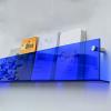 Hanging Bookshelf Magazine Rack Floating Acrylic Bookshelf 40 60 80 100 120 cm Wide Transparent Brochure Holder, for Magazine/Literature/File/Newspaper Display(Blue,W 40cm/15.7in) view 1