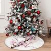 Yioniii Pink on Background Pattern 36 Inch Soft Christmas Tree Mat for Xmas Holiday Party Decoration Luxury Christmas Tree SkirtPink view 1