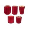 GANZ Cranberry Red Textured and Distressed 4 x 3 Glass Votive Candle Holders, Set of 5 view 1