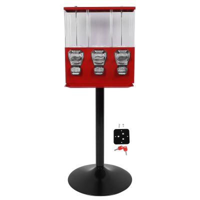 Commercial Vending Machine, Large Business Vending Machines Candy Vending Machine with Stand Anti Theft Keys 3 Individual Candy Boxes Operated for Store
