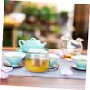 BRIGHTFUFU Glass Tea Mug Set with Infuser and Lid Stylish Round Coffee Cup for Loose Leaf and Flowering Tea for Home Office Use view 3