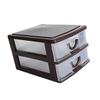 Unomor 2layer Brown Multifunctional Storage Box Translucent Plastic Organizer for Makeup Jewelry and Office Supplies Compact Desktop for Use view 1