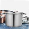 BEBEMOKO Stainless Steel Soup Pot Lid Heavy Duty Multifunctional Cooking Pot for Induction and Gas Stoves for Home Use Even Heat Distribution for Efficient Cooking view 3