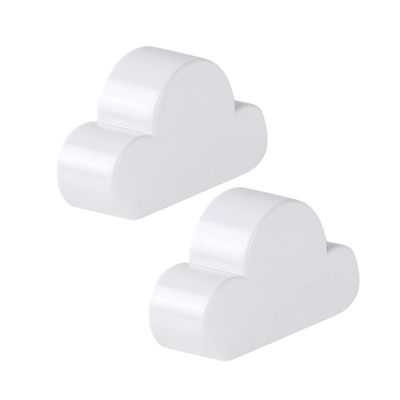 VILLFUL 2pcs No Drilling Magnetic Key Holders Stylish Cloud-Shaped Wall Racks Easy to Install Adhesive Key Organizers for White