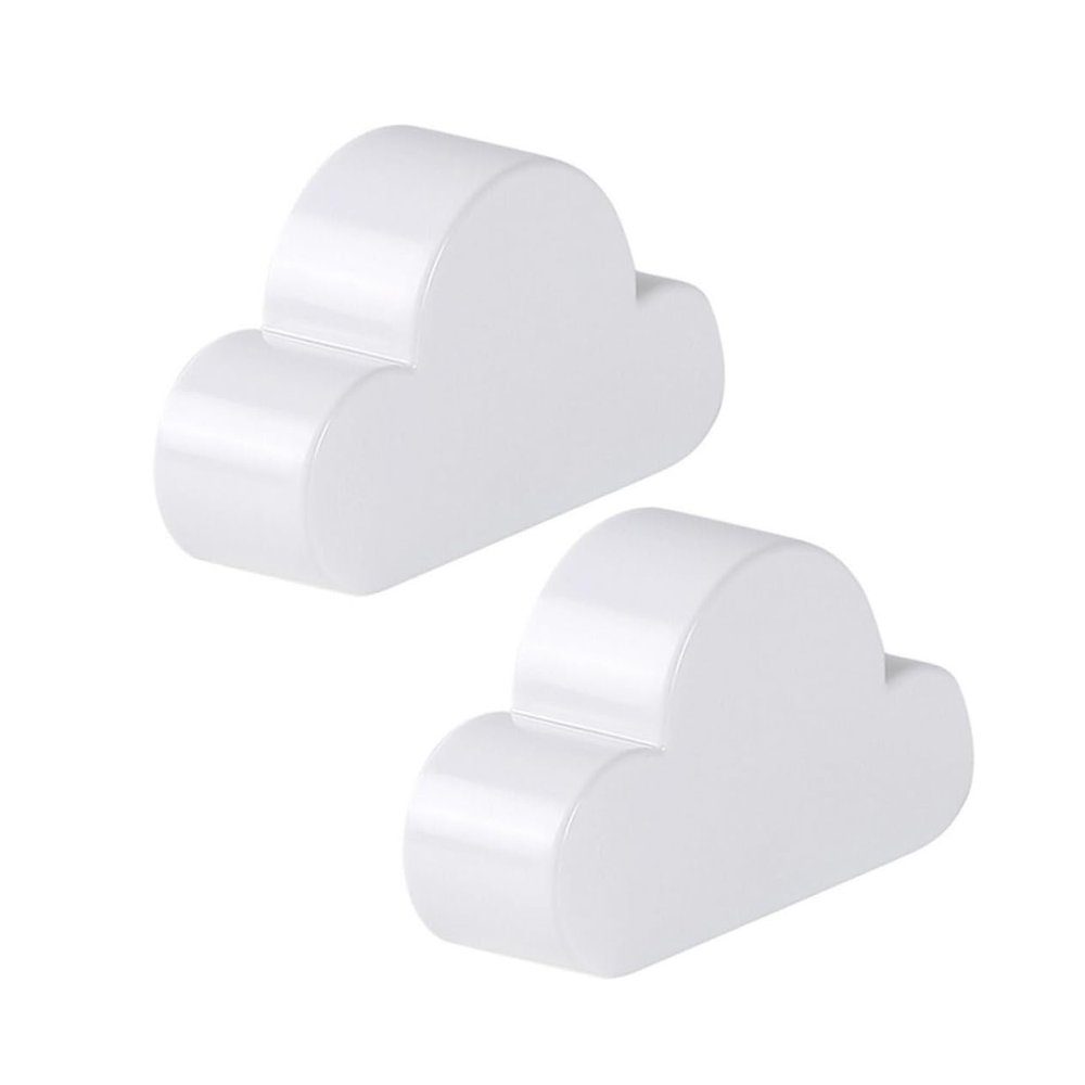 VILLFUL 2pcs No Drilling Magnetic Key Holders Stylish Cloud-Shaped Wall Racks Easy to Install Adhesive Key Organizers for White