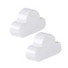 VILLFUL 2pcs No Drilling Magnetic Key Holders Stylish Cloud-Shaped Wall Racks Easy to Install Adhesive Key Organizers for White view 1
