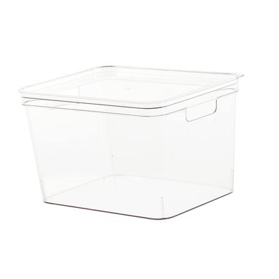 COOLHIYA Sundries Storage Box Lid Medium Organizer for Desk Makeup Snacks More Easy to Clean Stackable Design