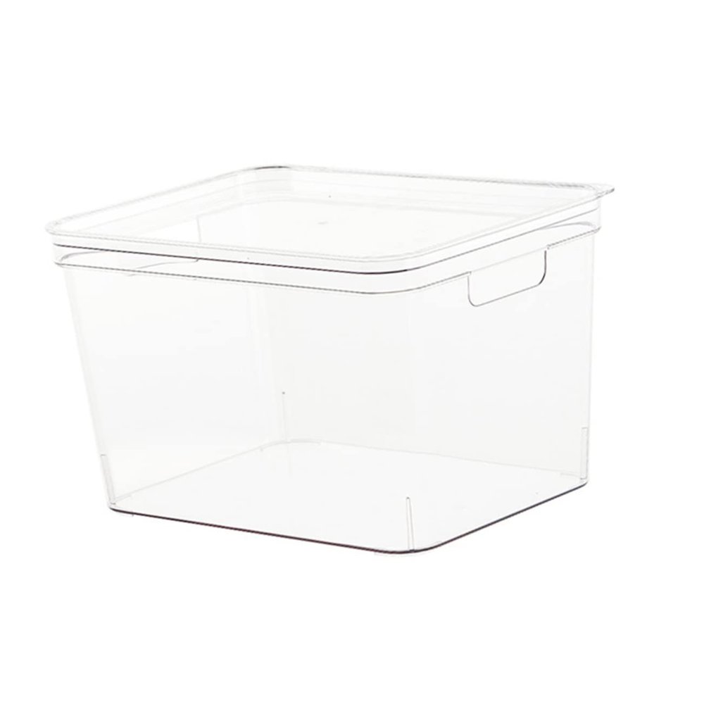 COOLHIYA Sundries Storage Box Lid Medium Organizer for Desk Makeup Snacks More Easy to Clean Stackable Design